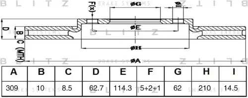 BLITZ bs0472 - Диск тормозной LEXUS RX 450h 08->