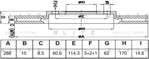 BLITZ bs0523 - диск тормозной задний 