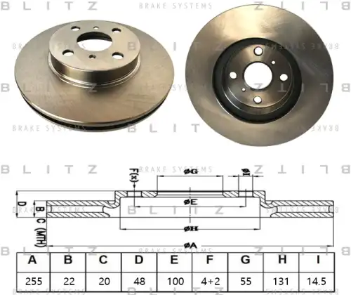 BLITZ bs0524 - диск тормозной передний