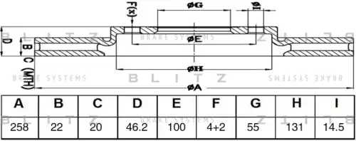 BLITZ bs0527 - Диск тормозной TOYOTA Yaris 05->