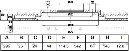 BLITZ bs0549 - Диск тормозной