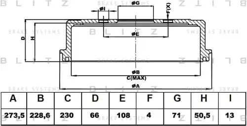 BLITZ bt0111 - барабан тормозной
