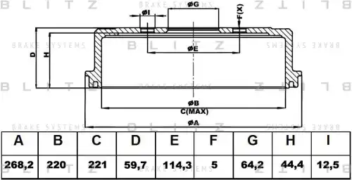 BLITZ bt0120 - барабан тормозной