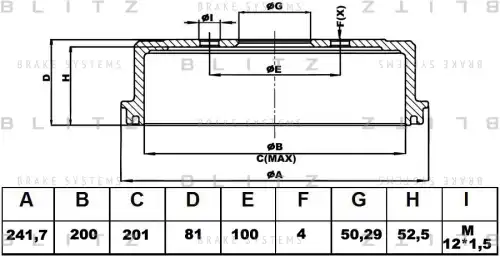 BLITZ bt0127 - барабан тормозной