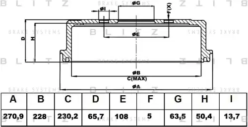 BLITZ bt0137 - барабан тормозной