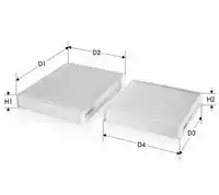 TECNECO ck102052 - Фильтр салона /комплект 2шт/