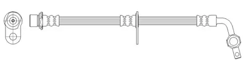 K&K ft0035 - шланг тормозной передний правый! L=387mm\ Toyota Land Cruiser 100