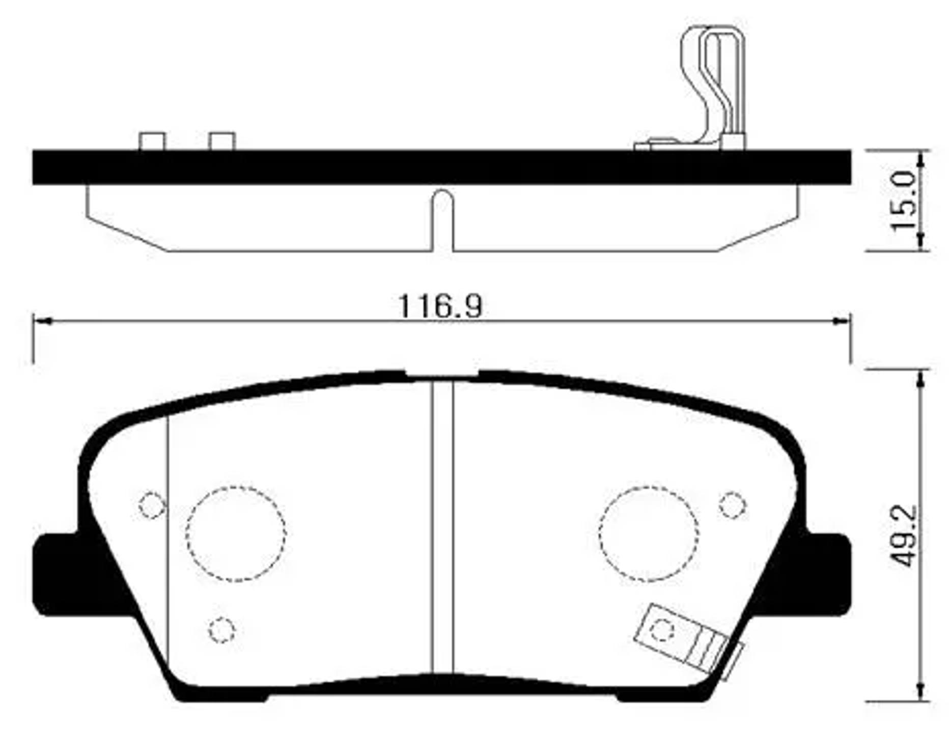 HSB hp1043 - Колодки тормозные дисковые задние KIA: STINGER 17-, SORENTO 09- / HYUNDAI: SANTA FE 10-, ELANTRA 10-, EQUUS 09-, GENESIS COUPE 08-