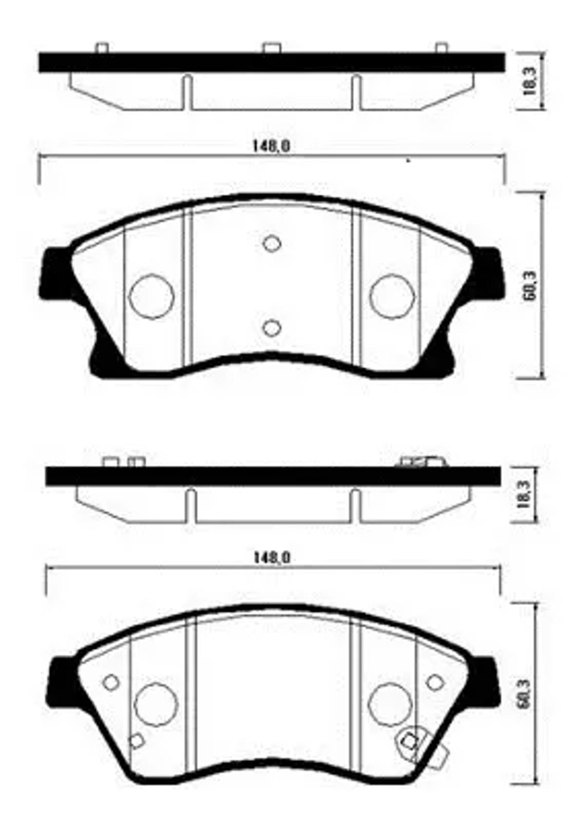 HSB hp2021 - Колодки тормозные дисковые передн СHEVROLE: CRUZE 09-, LACETTI 06-09 \ OPEL: ASTRA J 1.3 CDTI, 1.4, 1.4 Turbo, 1.6, 1.6 Turbo, 1.7 CDTI, 2.0 CDTI 09-, ASTRA Sports Tourer 1.3 CD