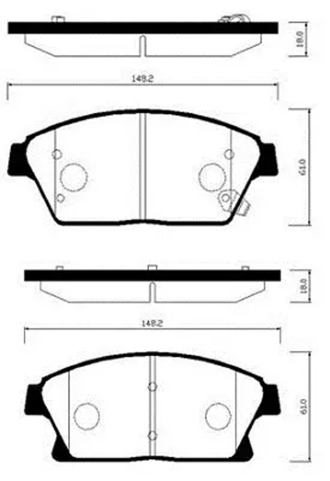 HSB hp2026 - Колодки тормозные дисковые передн DAEWOO: LACETTI PREMIUM 16 inch \ CHEVROLET: CRUZE 16 inch
