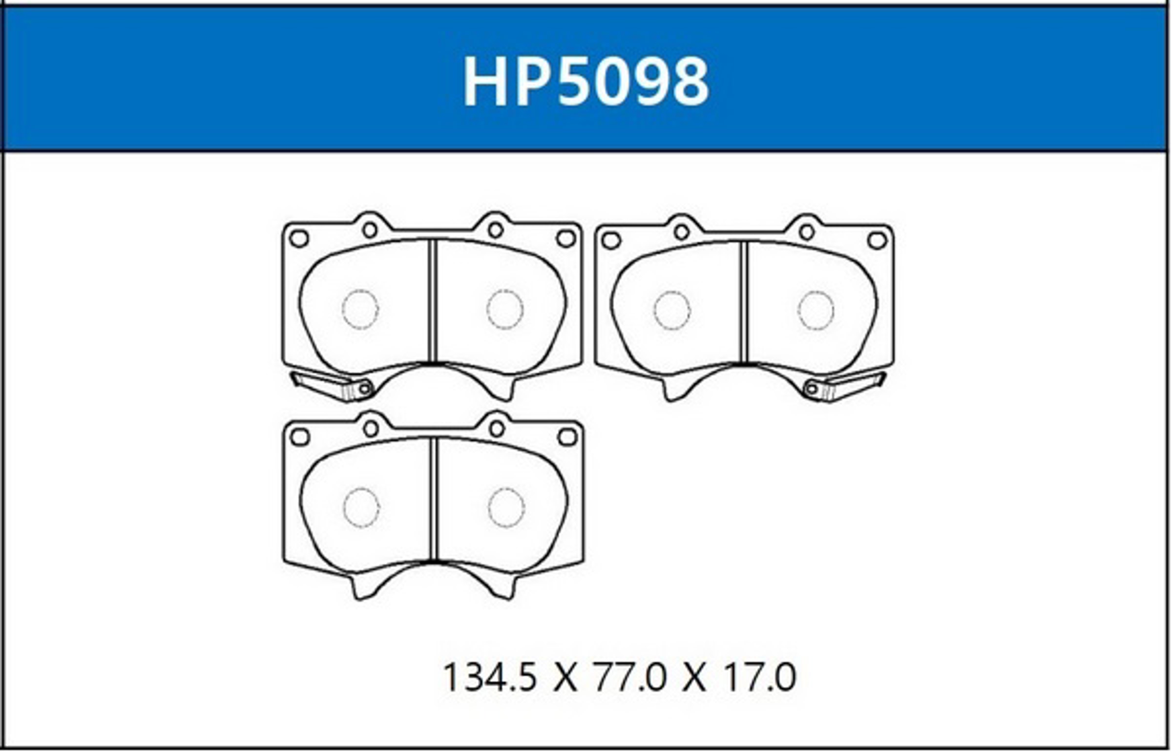 HSB hp5098 - Колодки тормозные дисковые передн TOYOTA: LAND CRUISER (120) 02- \ MITSUBISHI: PAJERO 06-