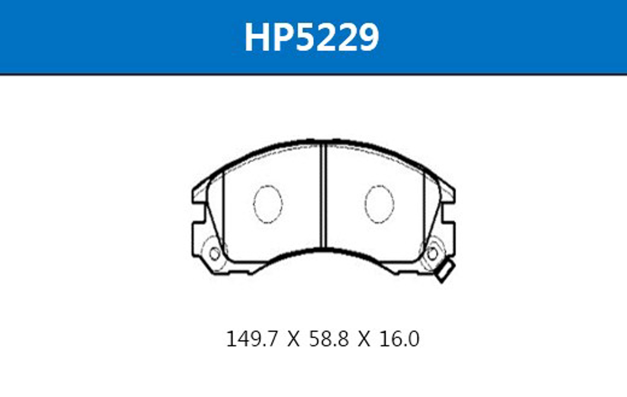 HSB hp5229 - Колодки тормозные дисковые передние CITROEN C-Crosser 07-/ MITSUBISHI Galant 97-04 / Outlander 03- / Pajero -00 / Pajero Sport 98- / PEUGEOT 4007 07-