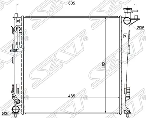 SAT hy0014 - РАДИАТОР KIA SPORTAGE / HYUNDAI IX35 2.0TD 10-