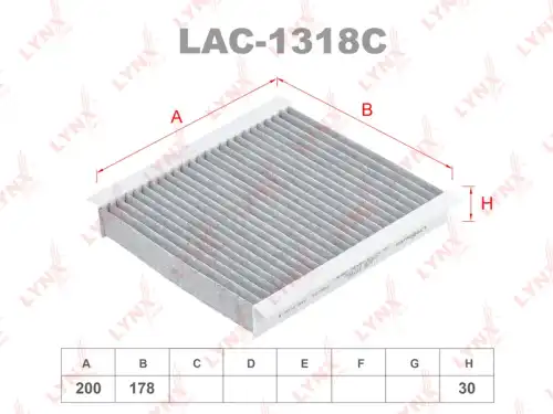 LYNXAUTO lac1318c - Фильтр салонный угольный