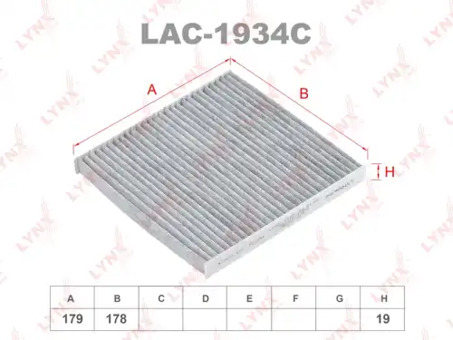 LYNXAUTO lac1934c - Фильтр салонный угольный