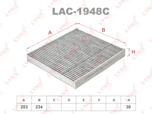 LYNXAUTO lac1948c - фильтр салона! угольный\ Audi A3, VW Golf VII 12>