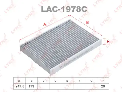 LYNXAUTO lac1978c - Фильтр салонный угольный