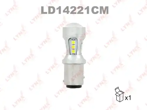 LYNXAUTO ld14221cm - лампа! LED P21/5W S25 12V BAY15d 7100K Canbus\