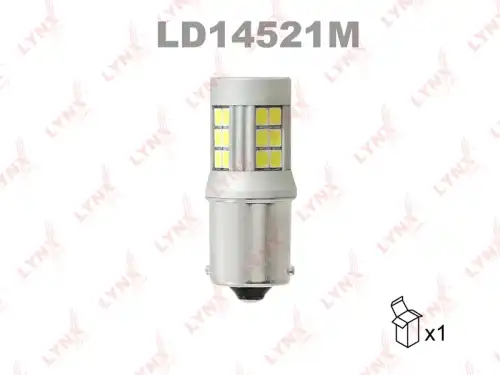 LYNXAUTO ld14521m - лампа! LED P21W S25 12V BA15S 6200K\