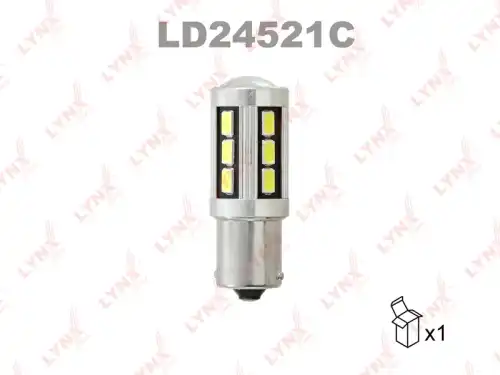 LYNXAUTO ld24521c - лампа! LED P21W S25 24V BA15S 7200K Canbus\
