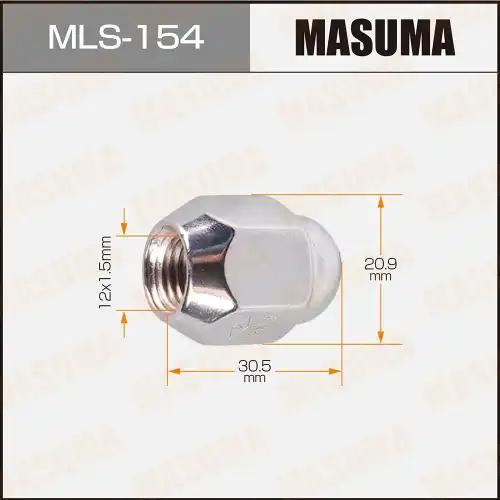 MASUMA mls154 - гайка креплен.колеса!12x1.5\Mitsubishi Colt/Lancer/Galant/Outlander,Toyota Corolla/Camry 91>