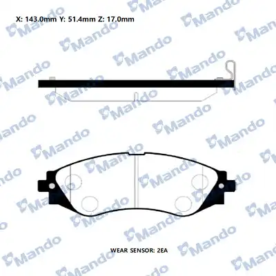 MANDO mpd19 - колодки дисковые передние