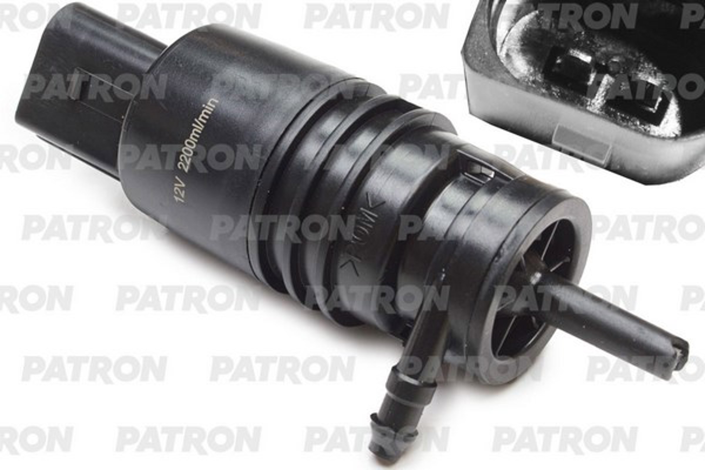 PATRON p190077 - Насос стеклоомывателя BMW: 1 (E81/E82/E87/E88/F20/F21) 2004-, 3 (E90/E91/E92/E93/F30/F31) 2005-, 5 (E60/E61/F10/F11) 2003-, 6 (E63/E64/F06/F12/F13) 2004-, 7 (E65/E66/F01/F1