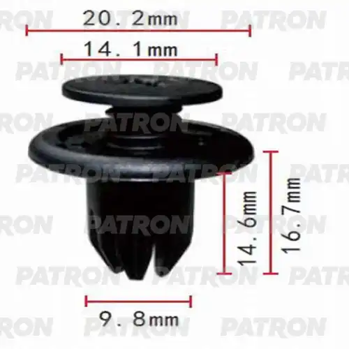 PATRON p370132 - Клипса пластмассовая Acura, Chevrolet, Daewoo, GM, Honda, Opel, Sang Yong применяемость: ба