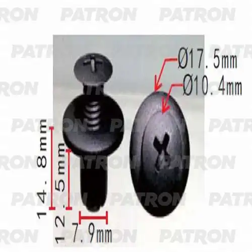 PATRON p370160 - Клипса пластмассовая ввинчивающаяся (черная) MAZDA PATRON P37-0160