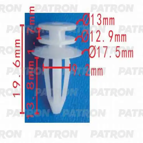 PATRON p370260 - Клипса пластмассовая обшивка двери (зеленая) Audi, Seat, Skoda, Volkswagen PATRON P370260