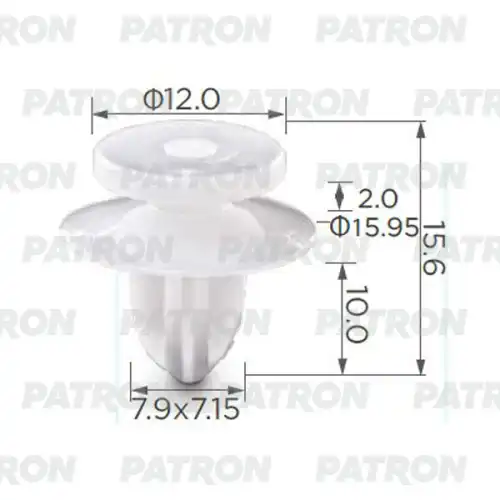 PATRON p370277a - Клипса пластмассовая (упаковка 100шт) обшивка двери (серая) MAZDA