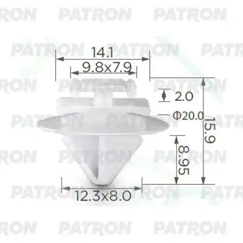 PATRON p370464a - Клипса пластмассовая (упаковка 100шт)Alfa Romeo. Citroen. Fiat. Lancia
