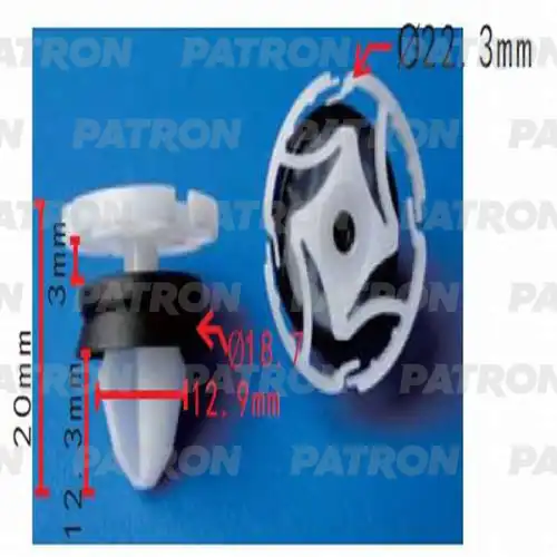 PATRON p370467 - Клипса пластмассовая Citroen, Peugeot, Renault применяемость внутренняя отделка - двери