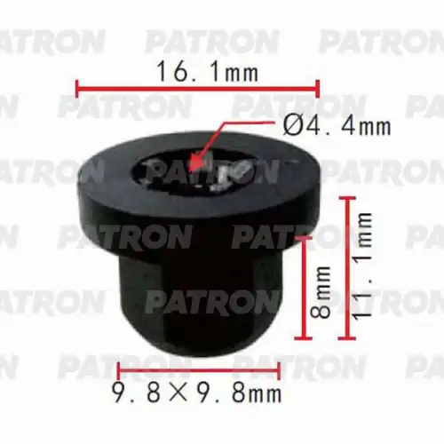 PATRON p370488 - Гайка Audi, BMW, Mercedes, Seat, Skoda, Volkswagen применяемость брызговики, внутренняя отде