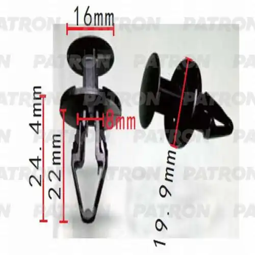 PATRON p370520 - P37-0520 Клипса пластмассовая GM применяемость: обшивка приборная панель