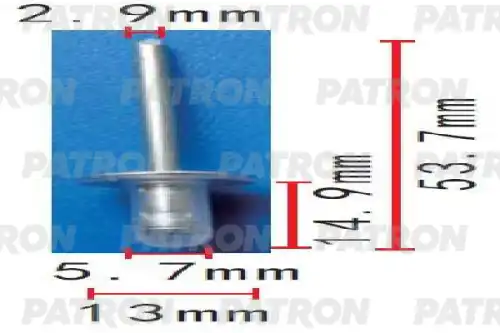 PATRON p371554 - Заклепка металлическая Toyota применяемость: универсальный