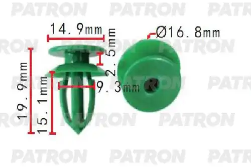 PATRON p371627 - P371627 Клипса пластмассовая GM применяемость: фиксатор внутренней панели двери