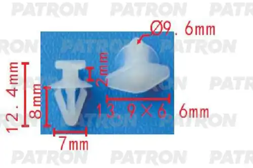 PATRON p371655 - Клипса пластмассовая GM применяемость: фиксатор уплотнителя двери
