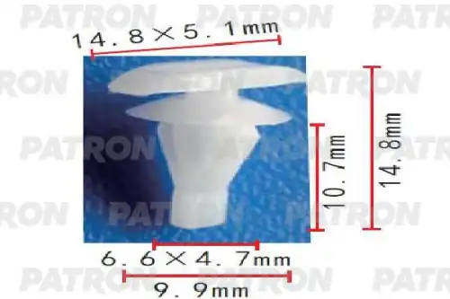 PATRON p371763 - Клипса пластмассовая Toyota применяемость: защелки уплонителей дверей (с прокладкой)