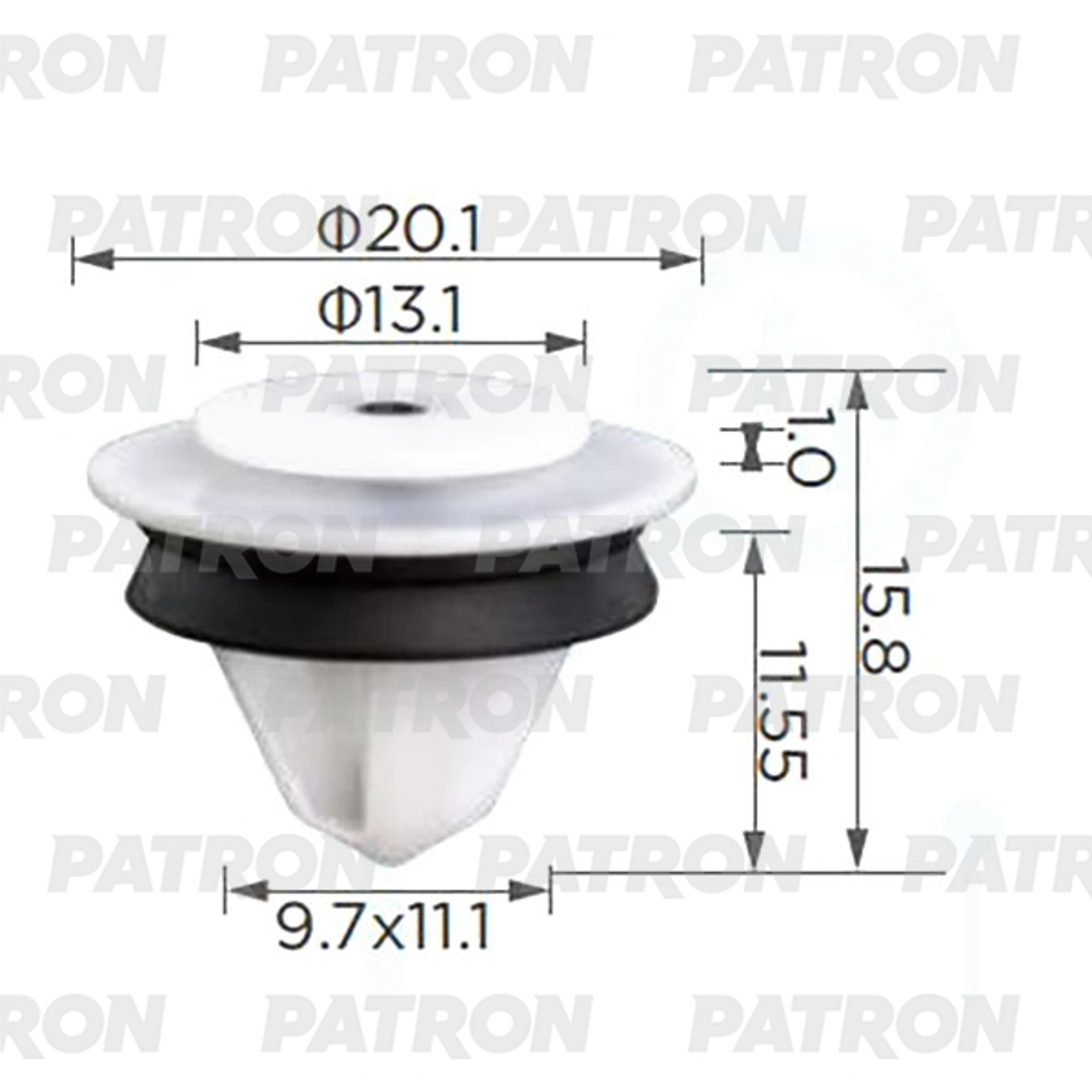 PATRON p372704 - P372704 Клипса пластмассовая FORD/VW крепление спойлера задней двери. крепления молдинга двери