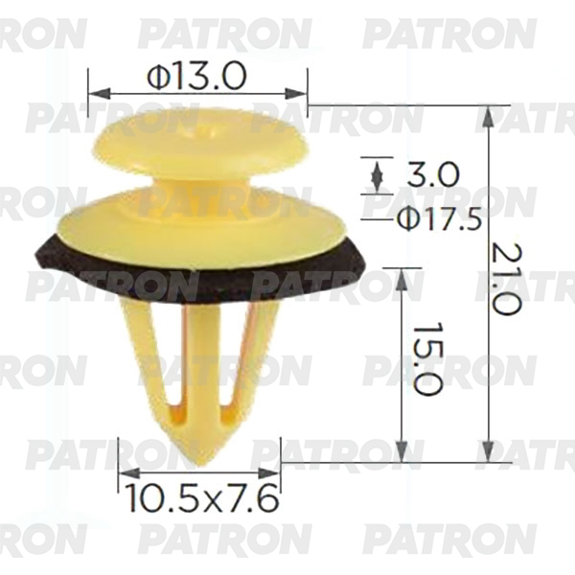 PATRON p373621 - Клипса пластмассовая VW, Audi, Seat, Skoda, Nissan, Land Rover, Ford, Citroen, Toyota, Jaguar, Мерсе