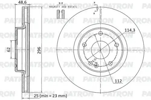 PATRON pbd1124 - ДИСК ТОРМОЗНОЙ ПЕРЕД GEELY COOLRAY 20-