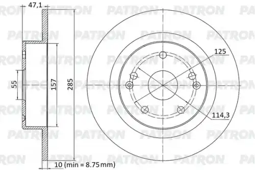 PATRON pbd1125 - Диск тормозной зад GEELY Coolray 20-