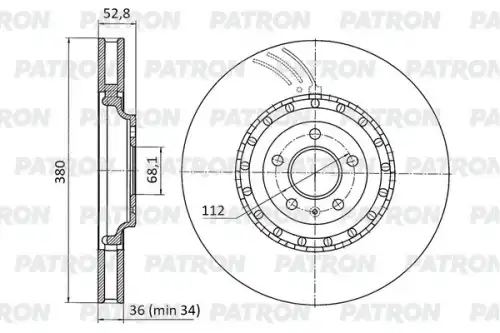 PATRON pbd1296 - Диск тормозной пер. A8 D4 (4H2/4H8/4HC/4HL) 09-18 / Q5 (8RB) 15-17