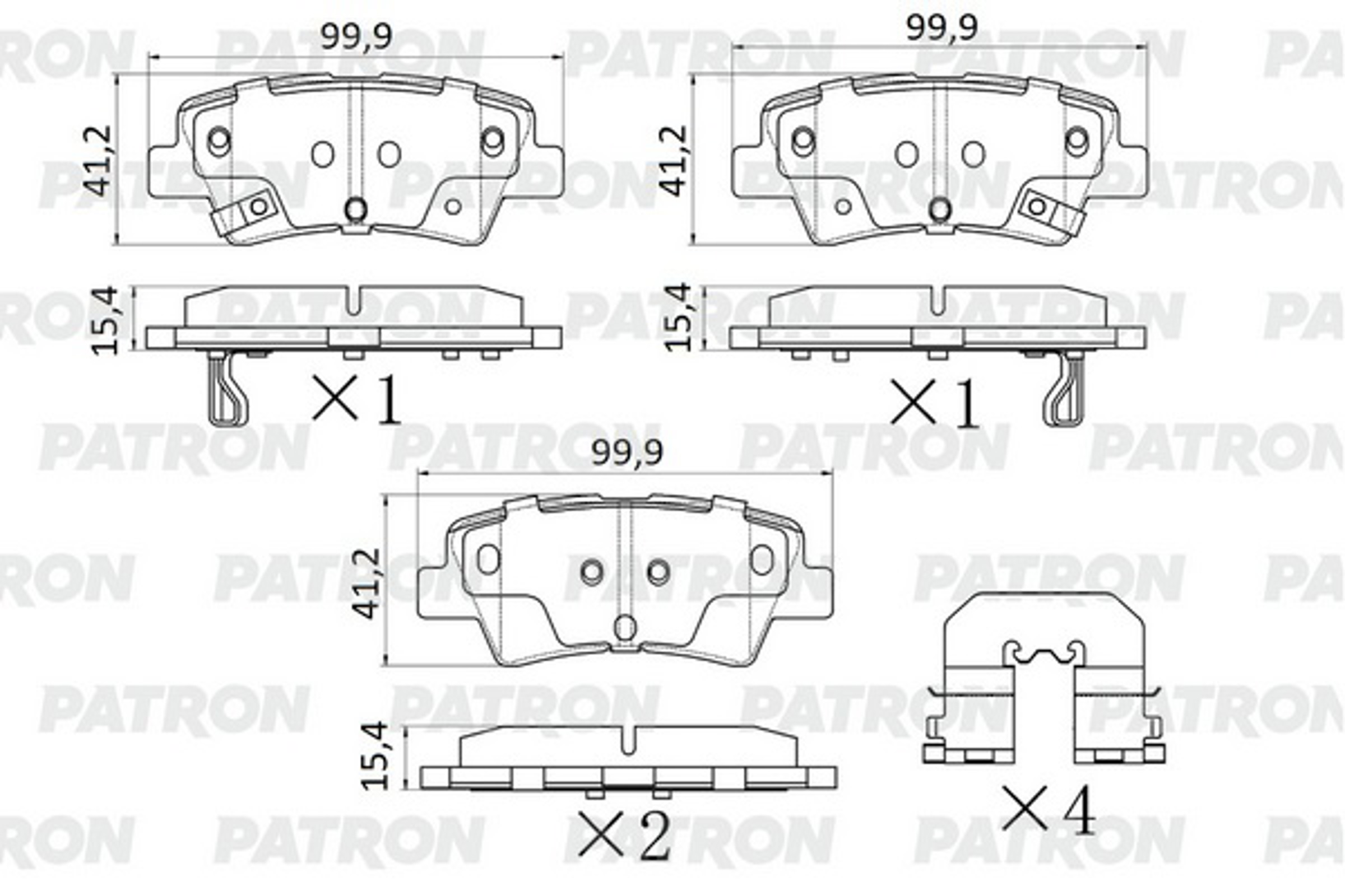 PATRON pbp110 - Колодки тормозные дисковые зад. GEELY Atlas/Atlas Pro / HYUNDAI Ioniq/Kona / KIA K3/K5/K7/Niro/Stonic 18-
