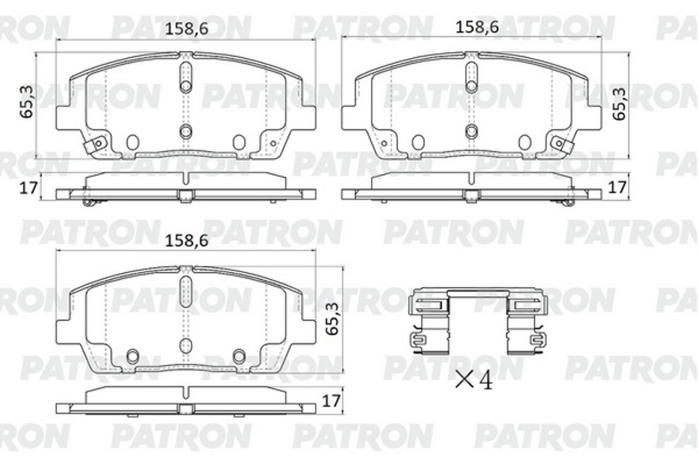 PATRON pbp193 - Колодки тормозные дисковые перед. HYUNDAI Santa Fe IV 2.4GDI/2.2CRDi 18-