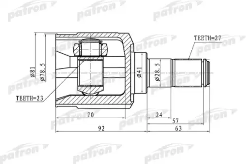 PATRON pcv1162 - ШРУС ВНУТРЕННИЙ ЛЕВЫЙ 25x41x27