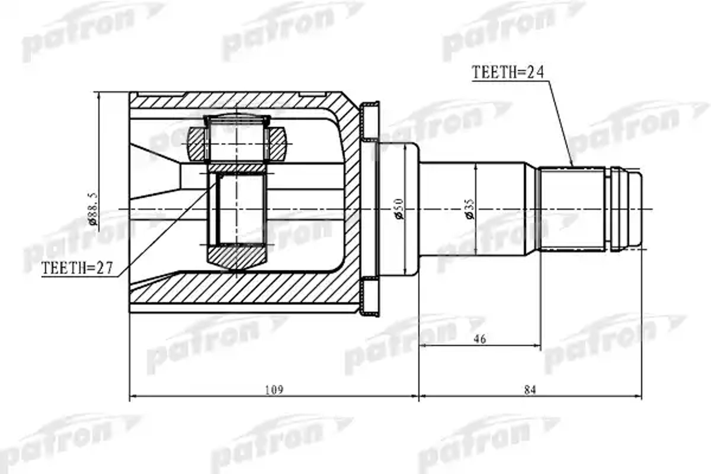 PATRON pcv1427 - ШРУС внутренний левый 24x50x27 TOYOTA CAMRY ACV30/MCV30 01-06