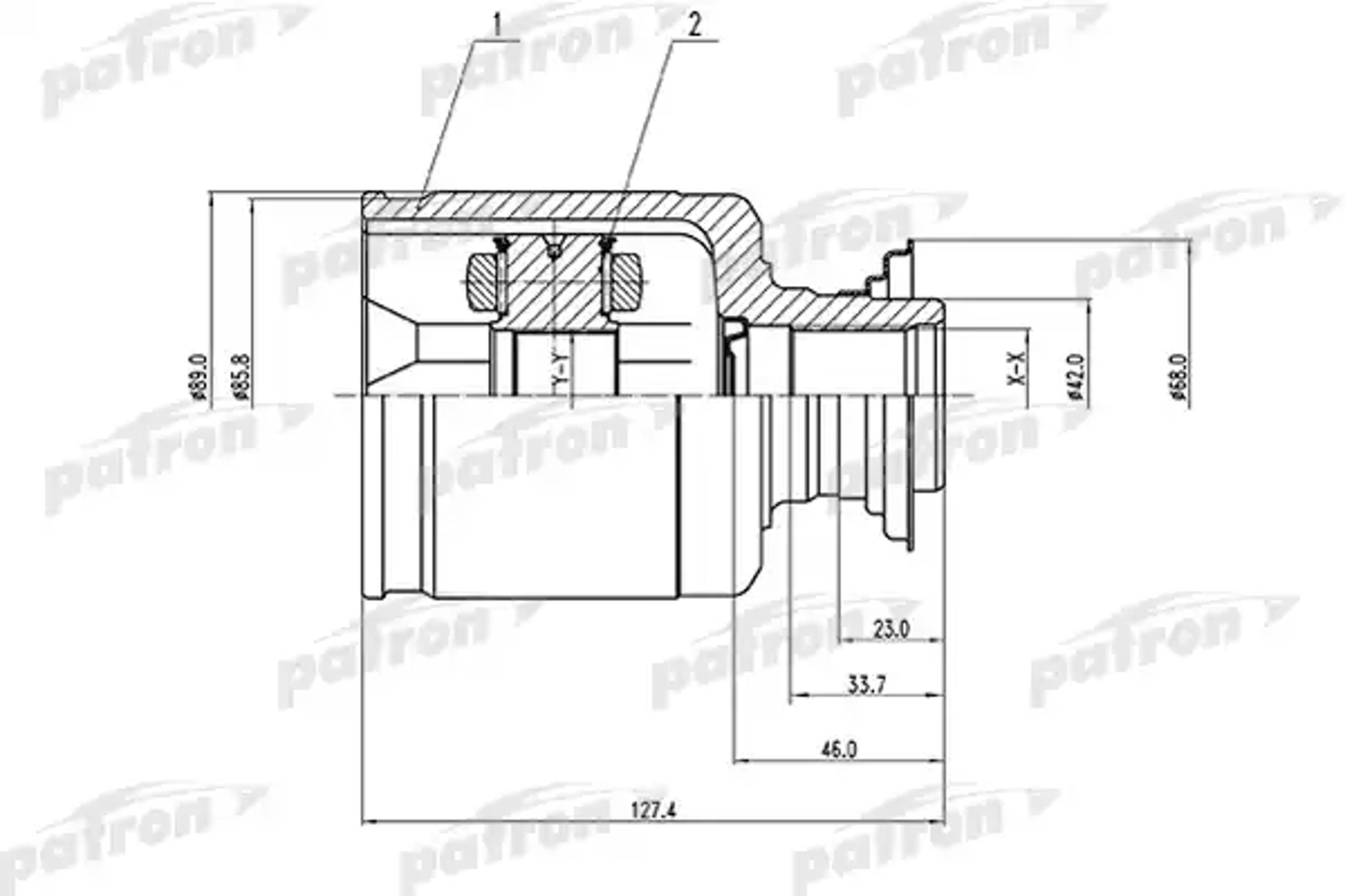 PATRON pcv1512 - ШРУС внутренний правый 29x42x35 HONDA PILOT YF4 09-