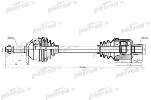 PATRON pds0309 - Полуось правая 27x579x56.5x35 FORD MONDEO СЕДАН III (B4Y), MONDEO УНИВЕРСАЛ III (BWY), MONDE